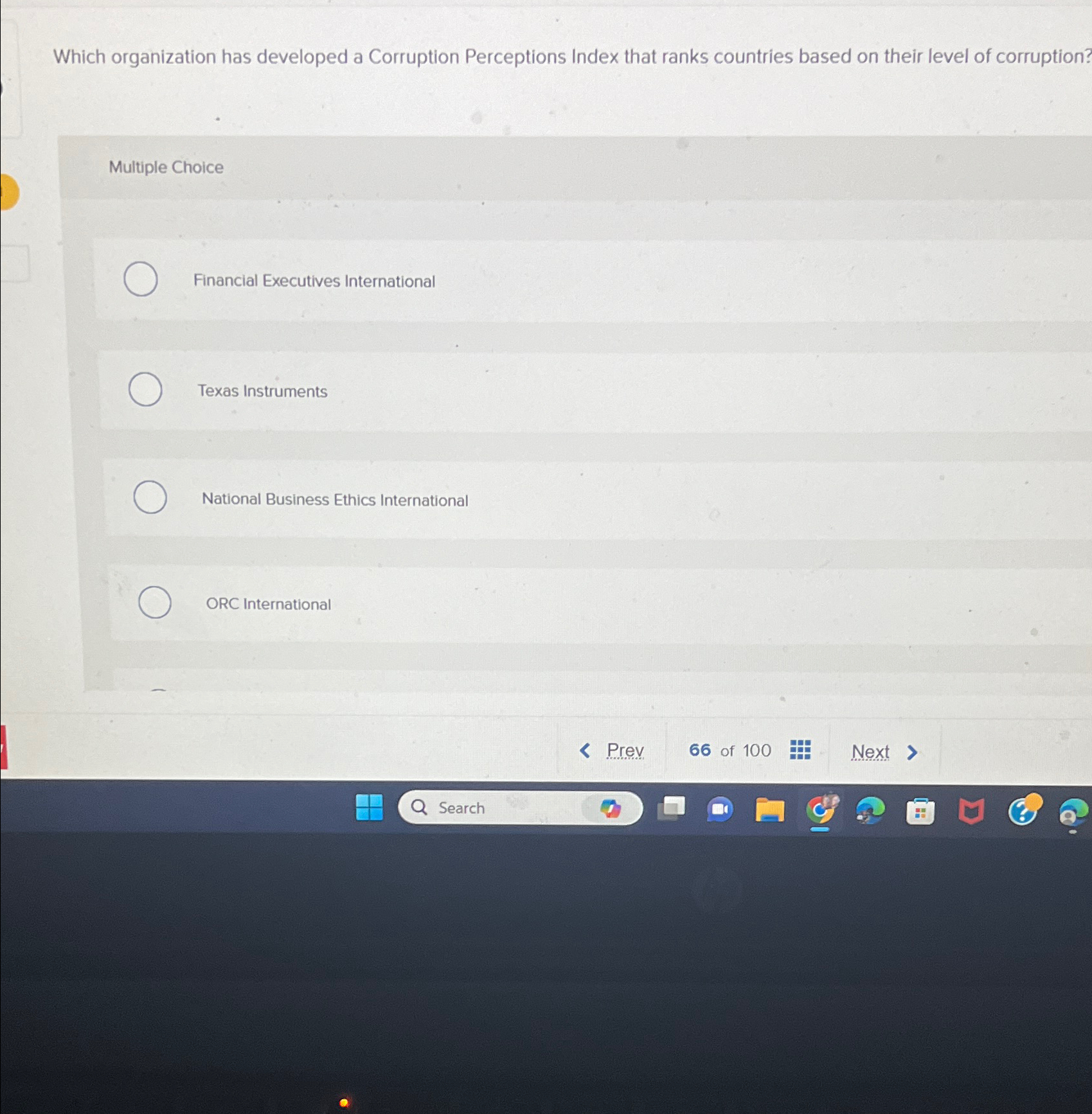  Which organization has developed a Corruption Perceptions Index that ranks countries