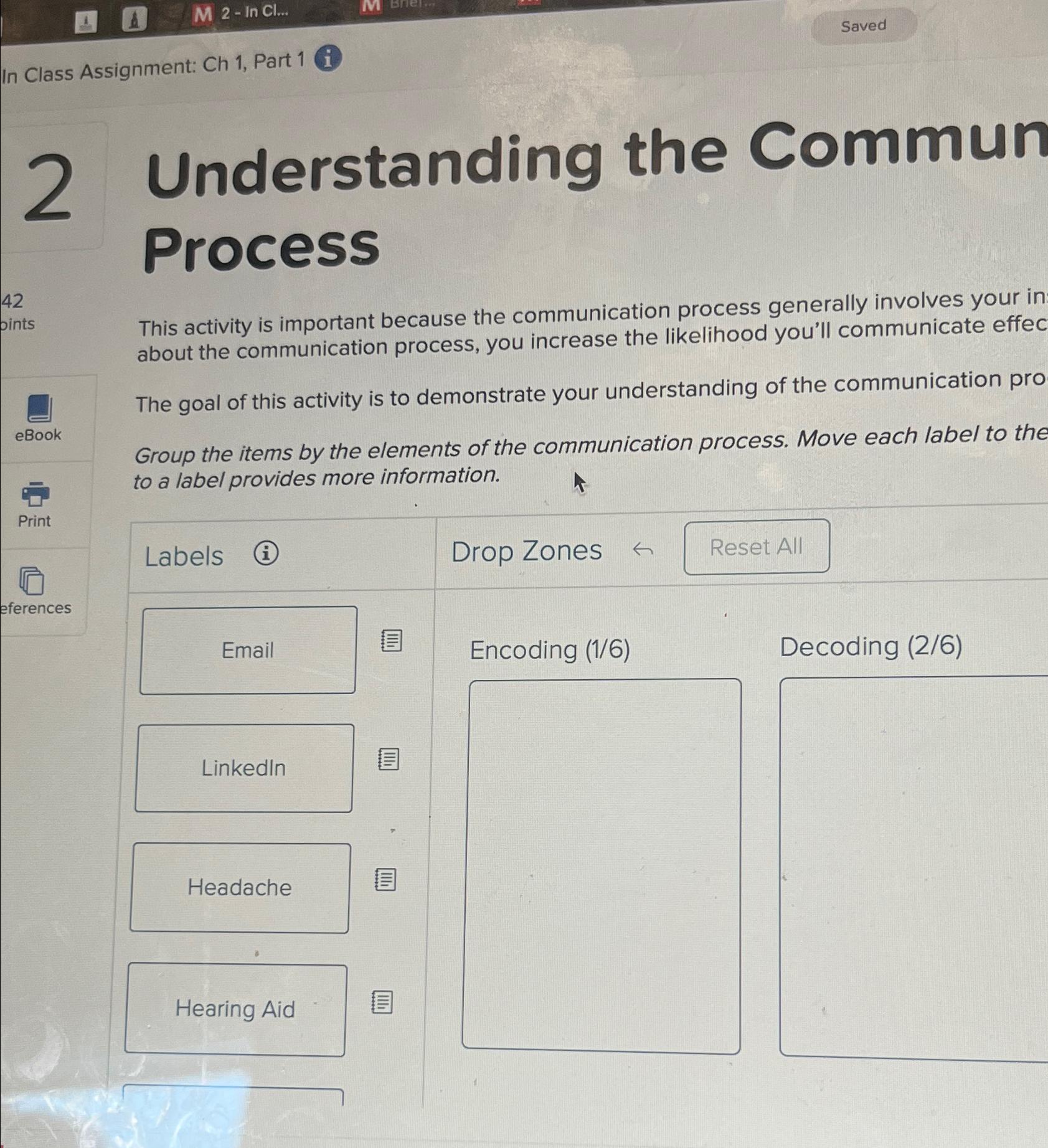  In Class Assignment: Ch 1, Part 1 i 2 Understanding the