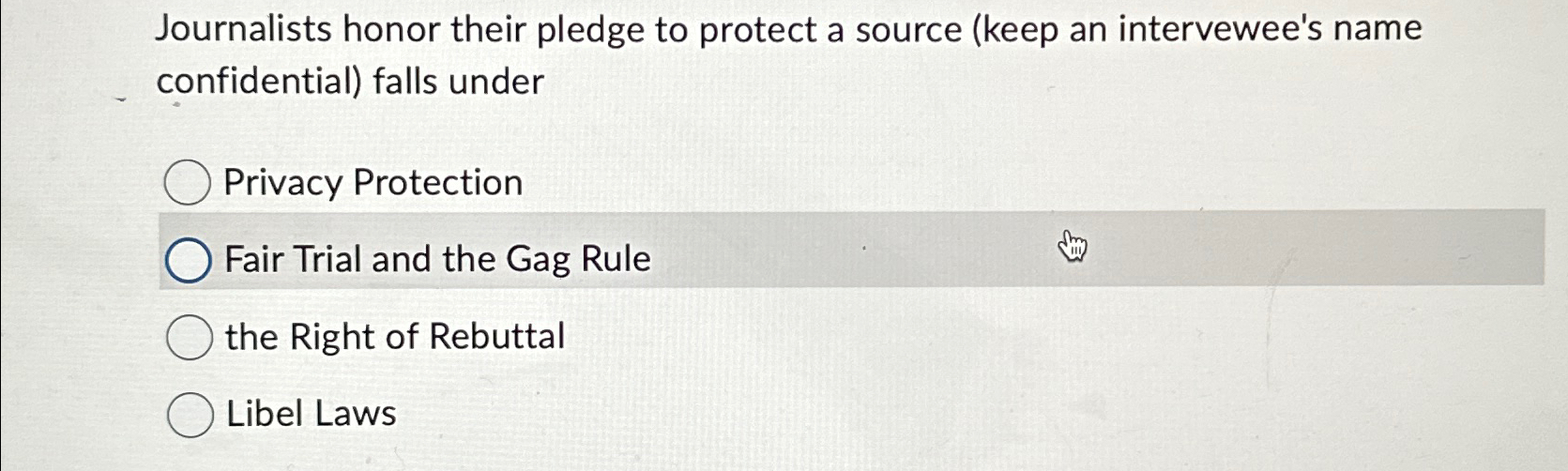  Journalists honor their pledge to protect a source (keep an intervewee's