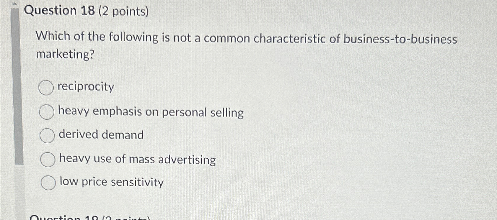  Question 18(2 points) Which of the following is not a common