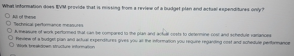  What information does EVM provide that is missing from a review