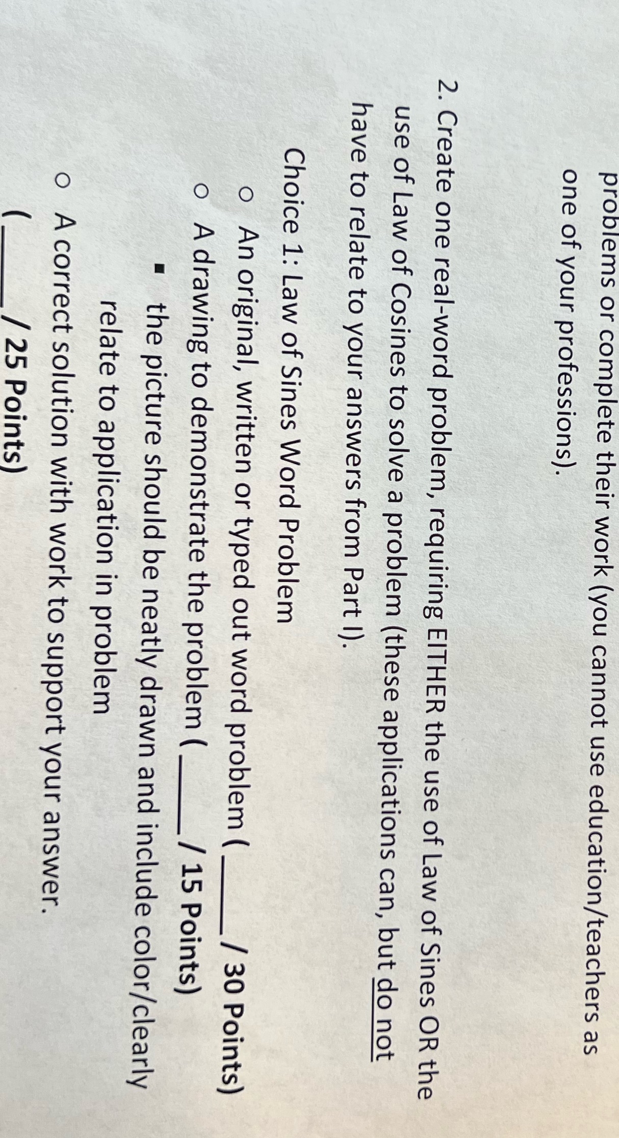 Show all of the work creat a unique problem problems or complete