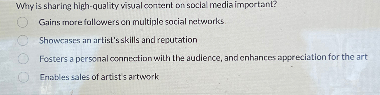  Why is sharing high-quality visual content on social media important? Gains