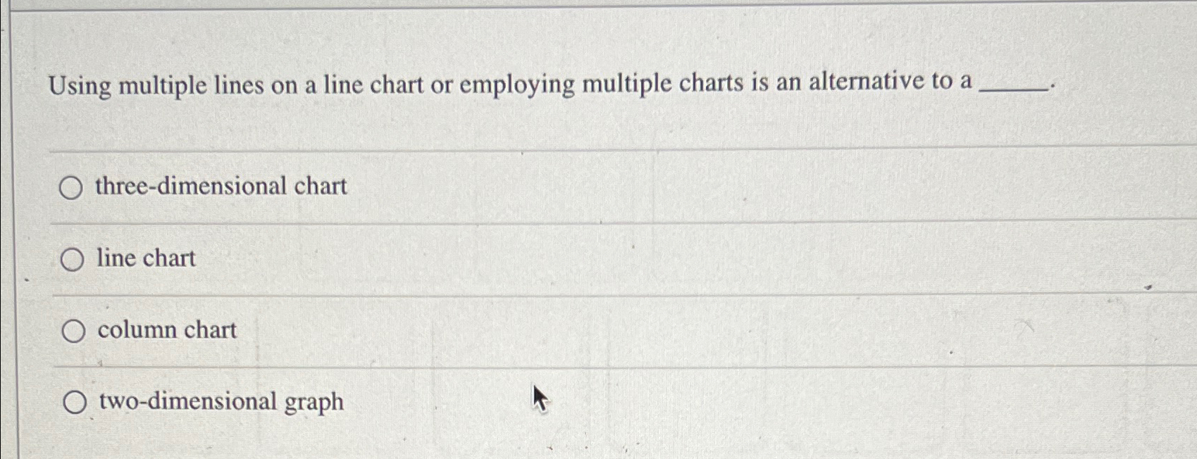  Using multiple lines on a line chart or employing multiple charts