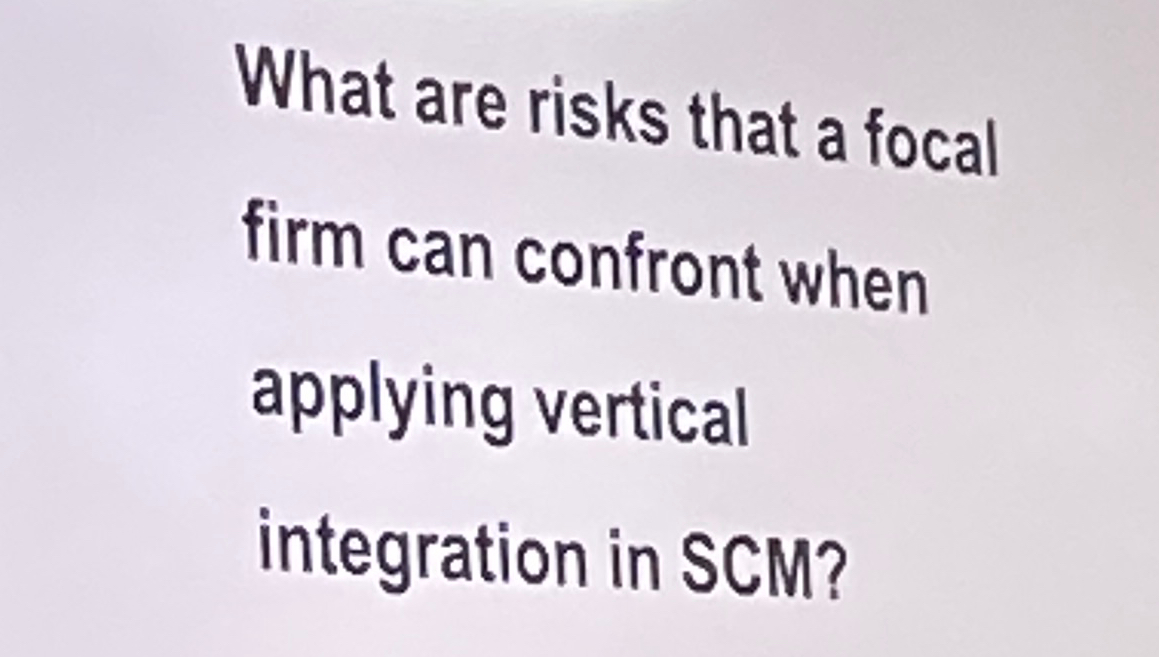  What are risks that a focal firm can confront when applying