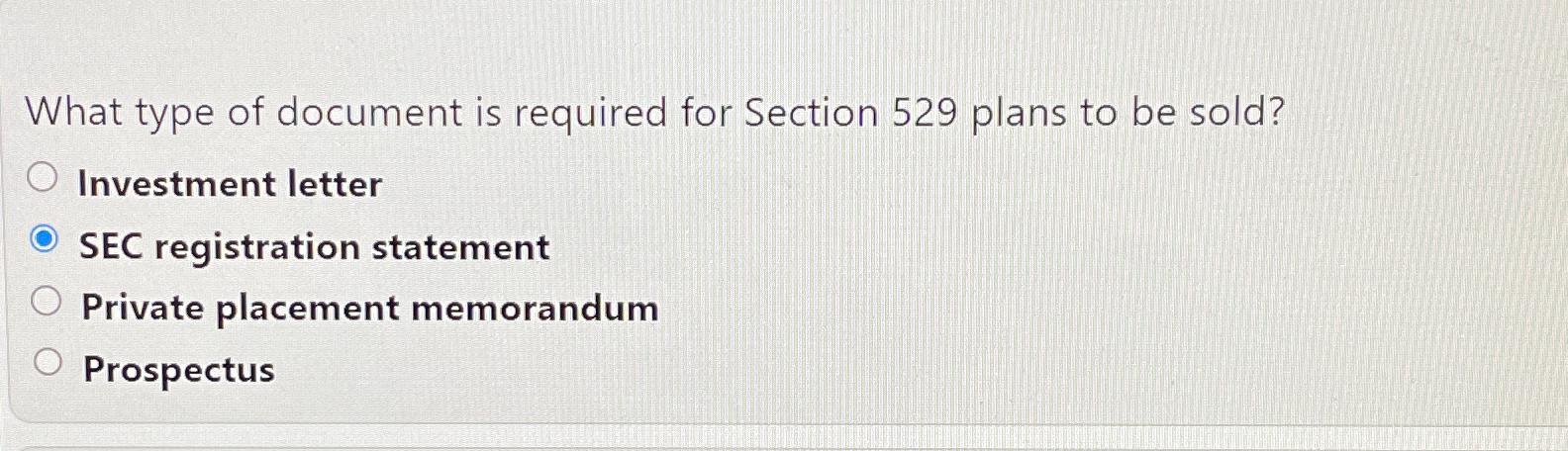 What type of document is required for Section 529 plans to
