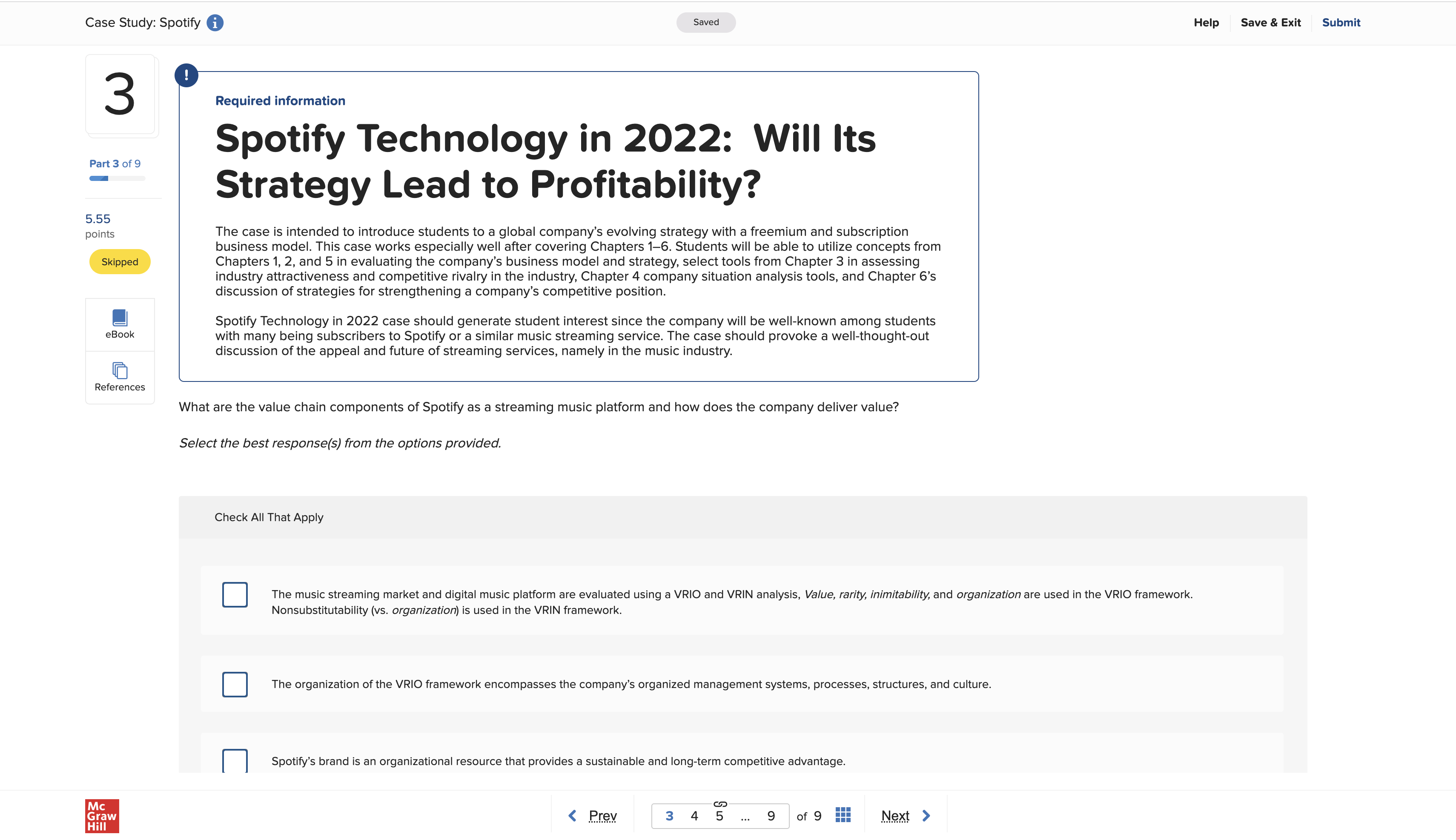  Answer choices *check all that apply* A) The music streaming market