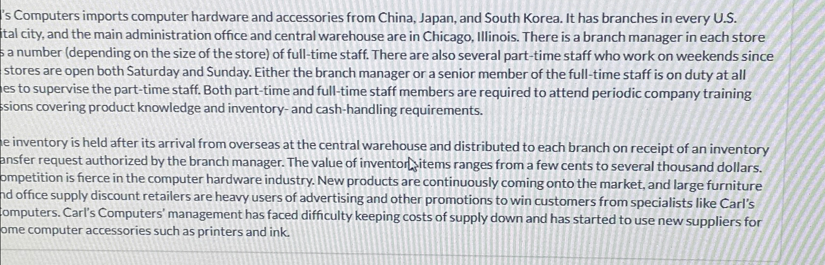  's Computers imports computer hardware and accessories from China, Japan, and