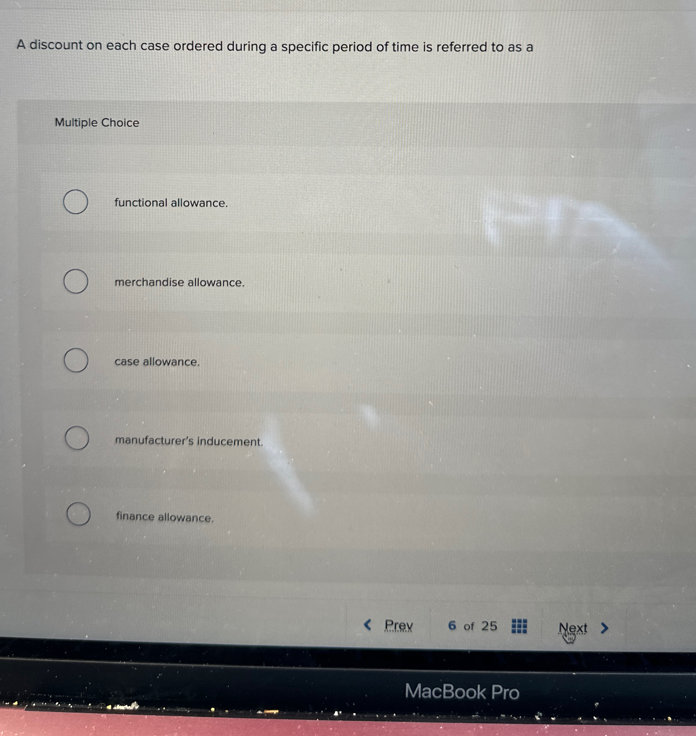  A discount on each case ordered during a specific period of