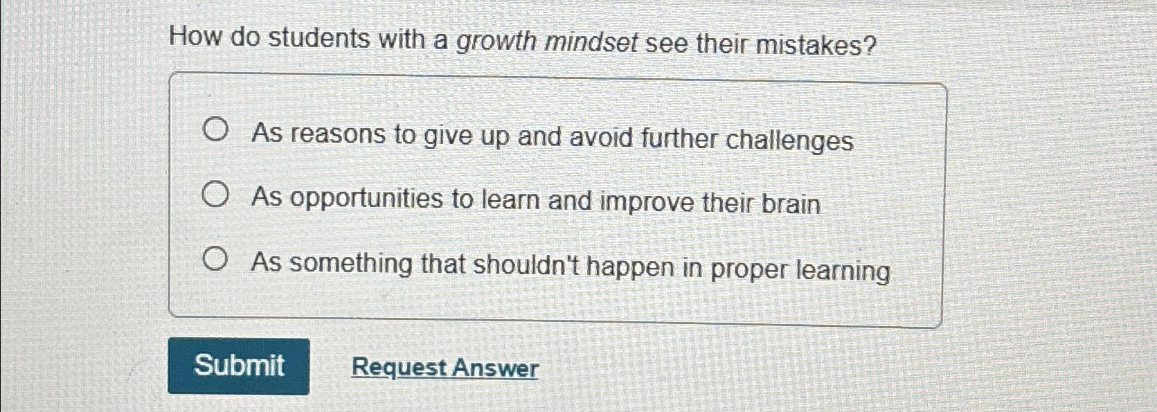  How do students with a growth mindset see their mistakes? As