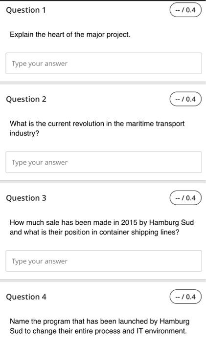 transport sector, the Hamburg Sd Group has standardized its product range and