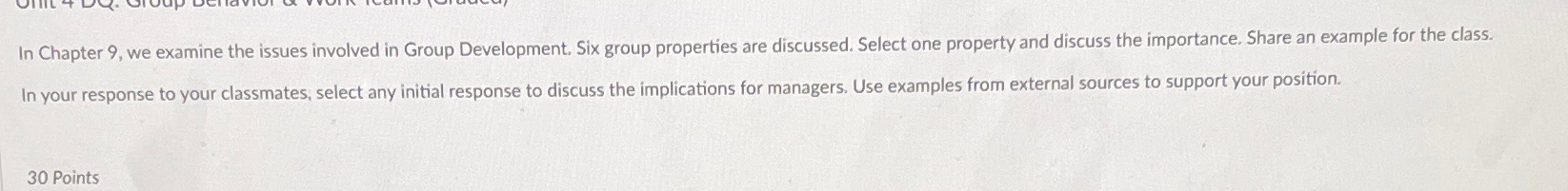  In Chapter 9, we examine the issues involved in Group Development.