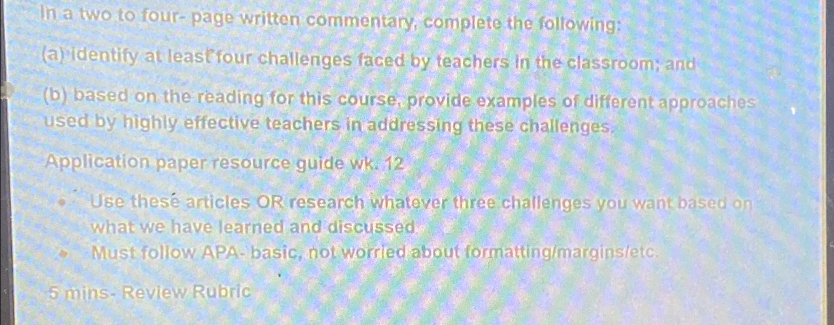  In a two to four-page written commentary, complete the following: (a)