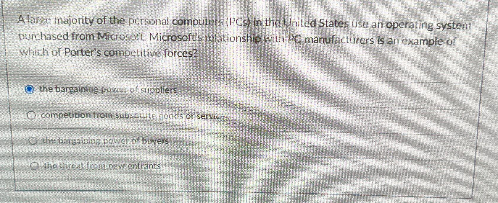  A large majority of the personal computers (PCs) in the United