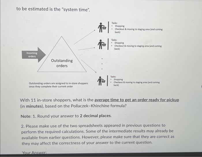 the orders and the times to process them (see the two spreadsheets