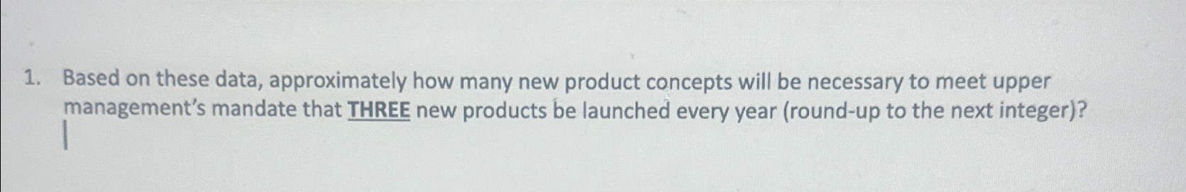  Based on these data, approximately how many new product concepts will