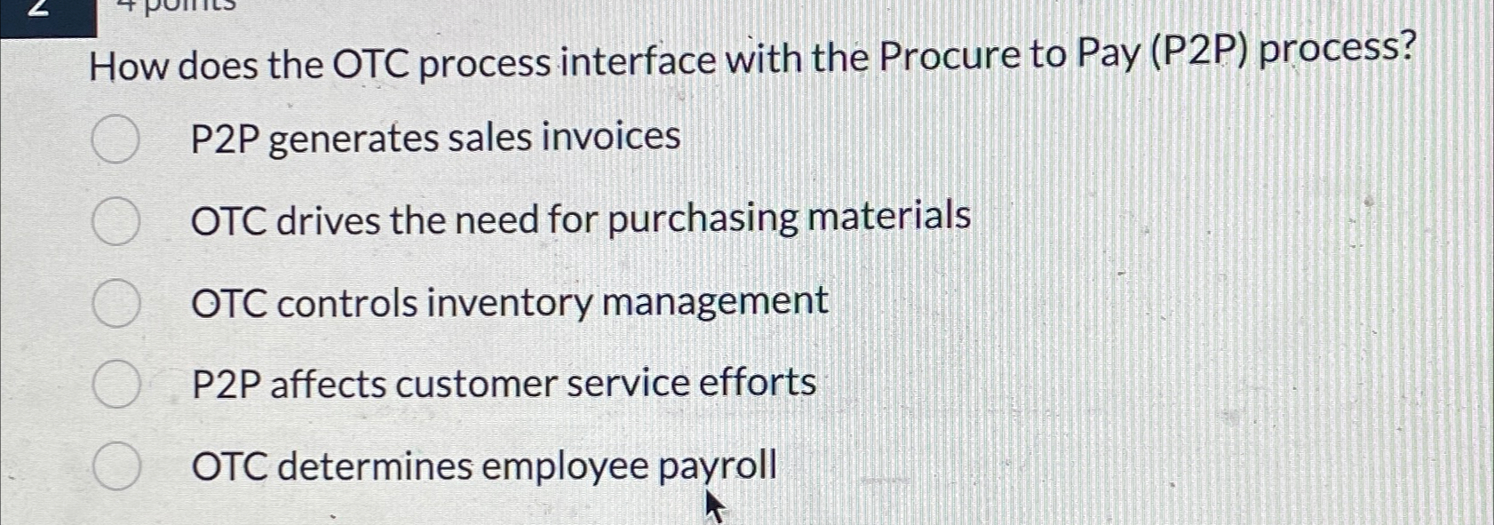  How does the OTC process interface with the Procure to Pay