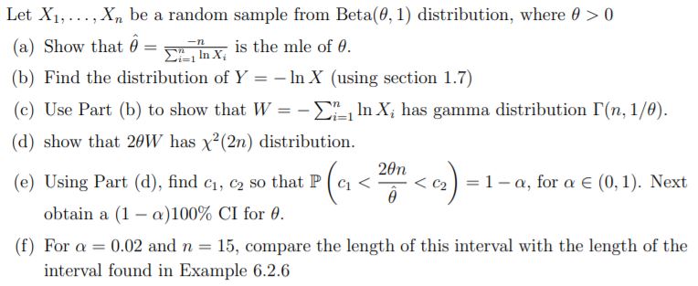 Please see attached mathematical statistics question below.part(f) For ? = 0.02 and