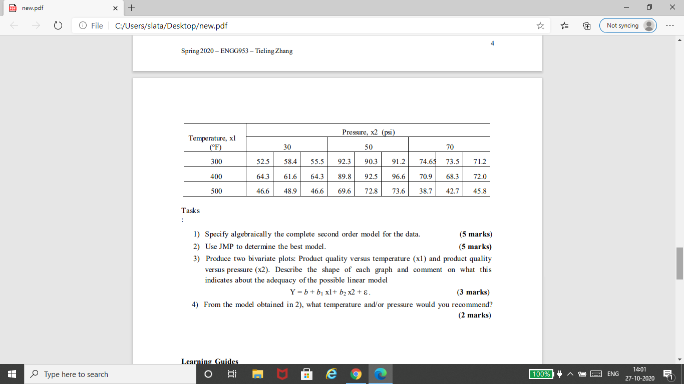 In a processing plant, it is known that the quality of finished