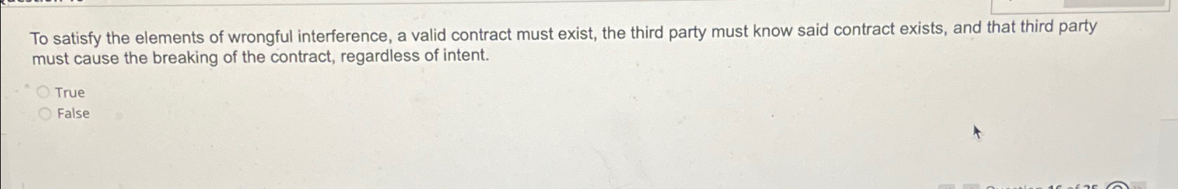  To satisfy the elements of wrongful interference, a valid contract must
