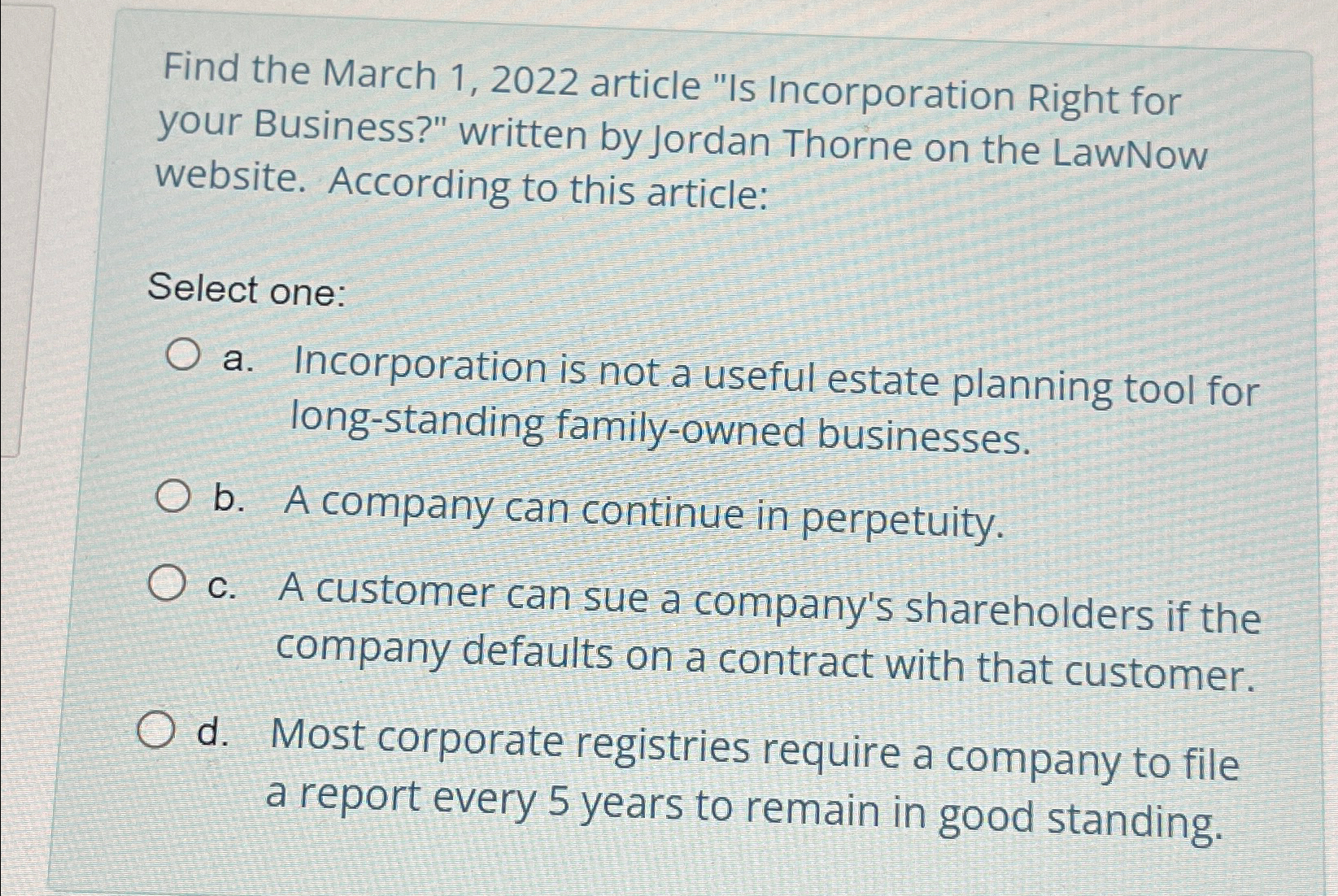  Find the March 1,2022 article "Is Incorporation Right for your Business?"