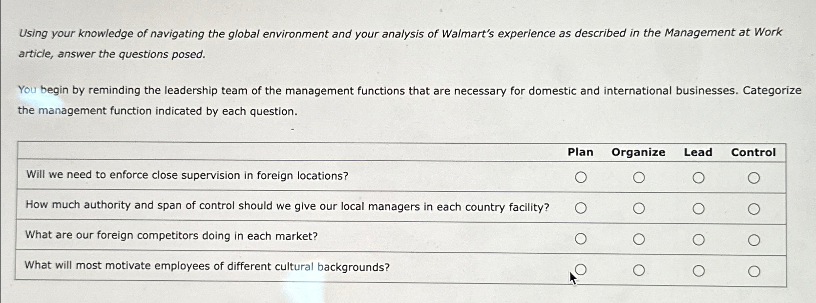  Using your knowledge of navigating the global environment and your analysis