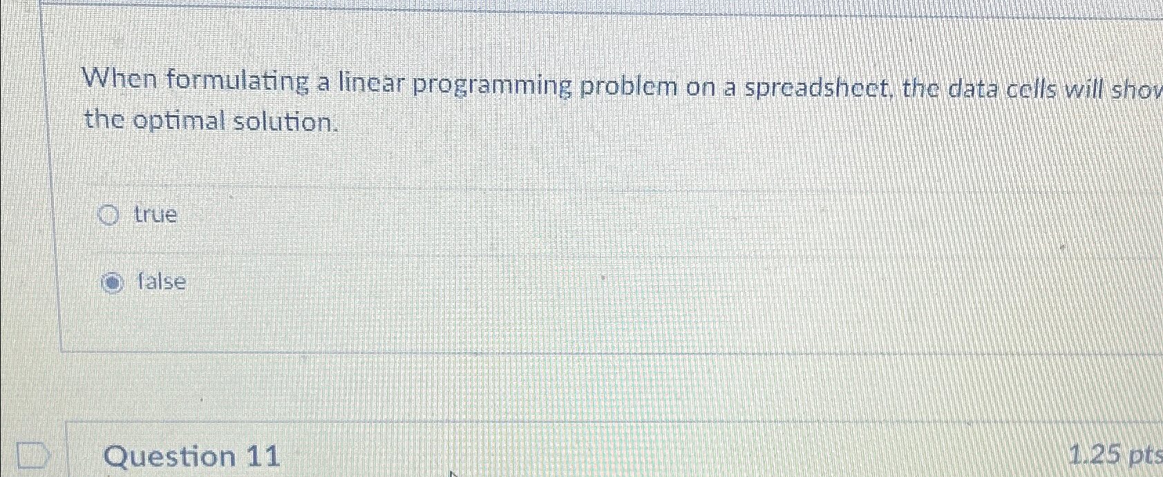  When formulating a linear programming problem on a spreadsheet, the data