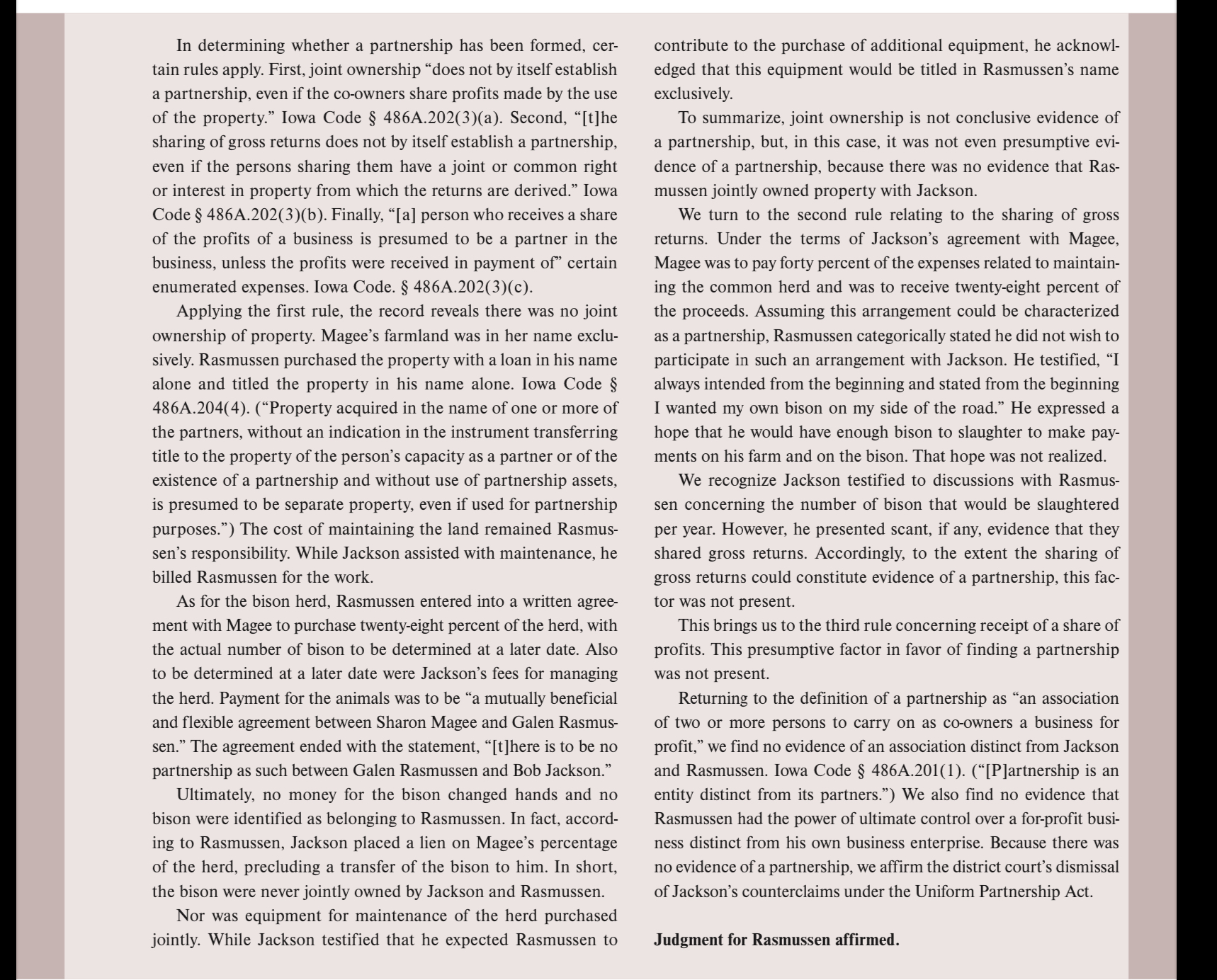 another person agreed to raise a herd of bison. Magee owned land