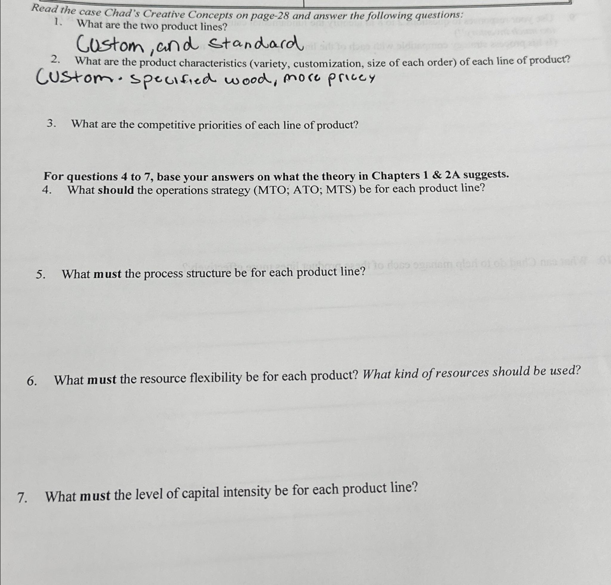  Read the case Chad's Creative Concepts on page-28 and answer the