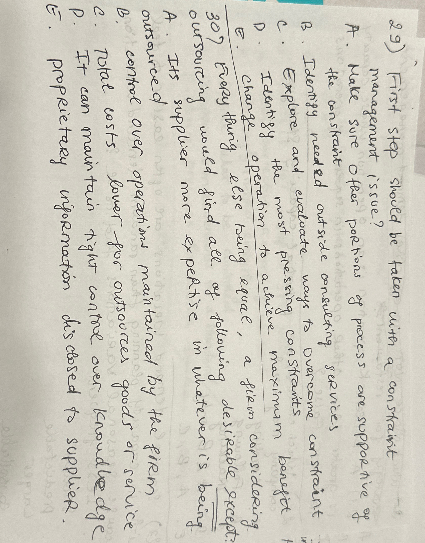  First step shoved be taken with a constrainit management is sue?