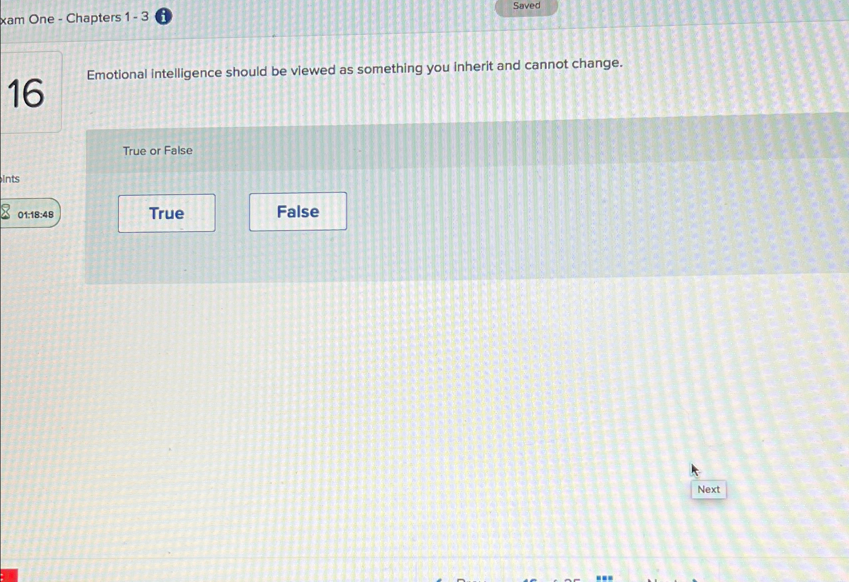  xam One - Chapters 1-3(i) Saved 16 Emotional intelligence should be