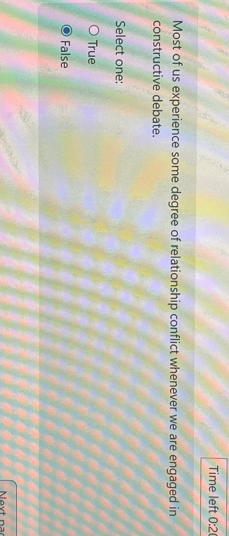  Time left 0:2 Most of us experience some degree of relationship