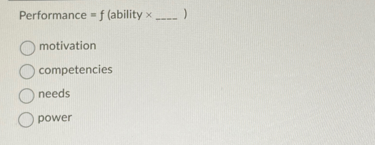  Performance ability dots motivation competencies needs power 