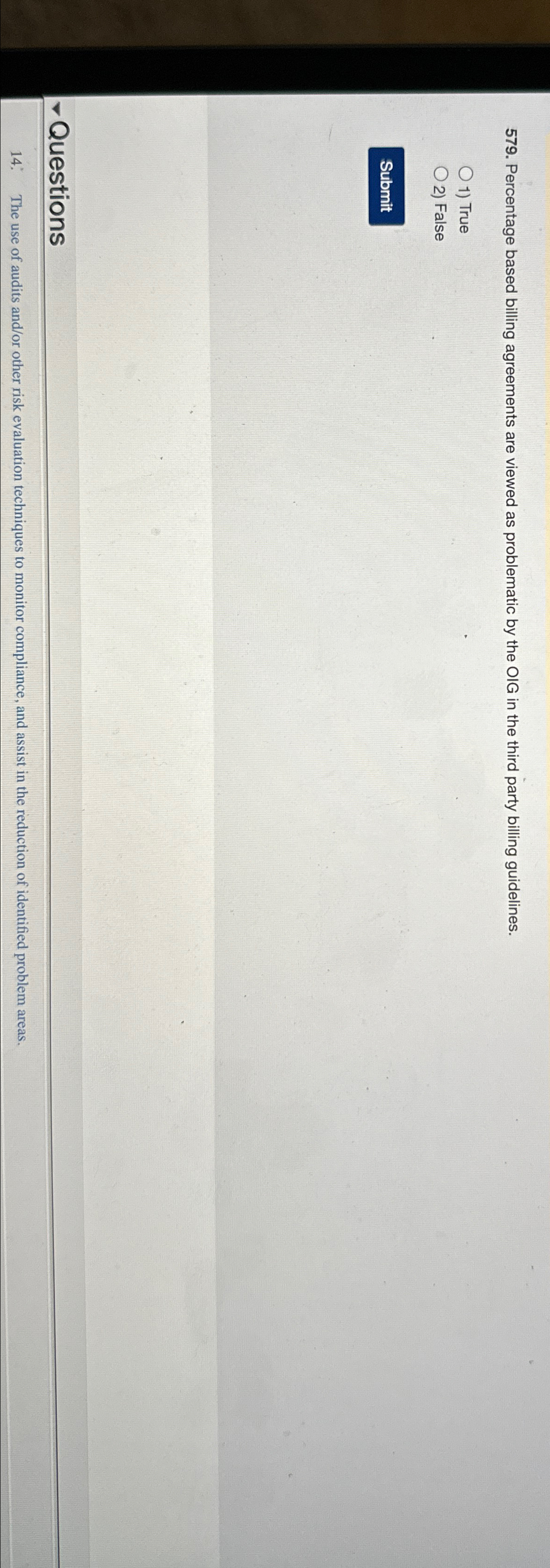  Percentage based billing agreements are viewed as problematic by the OIG