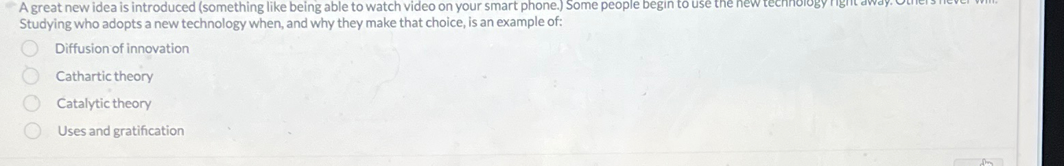  A great new idea is introduced (something like being able to