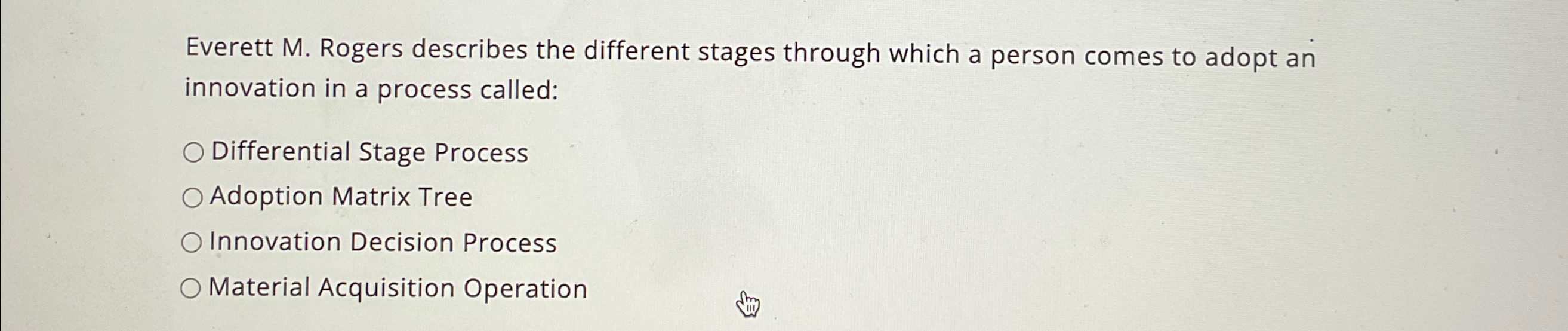  Everett M. Rogers describes the different stages through which a person