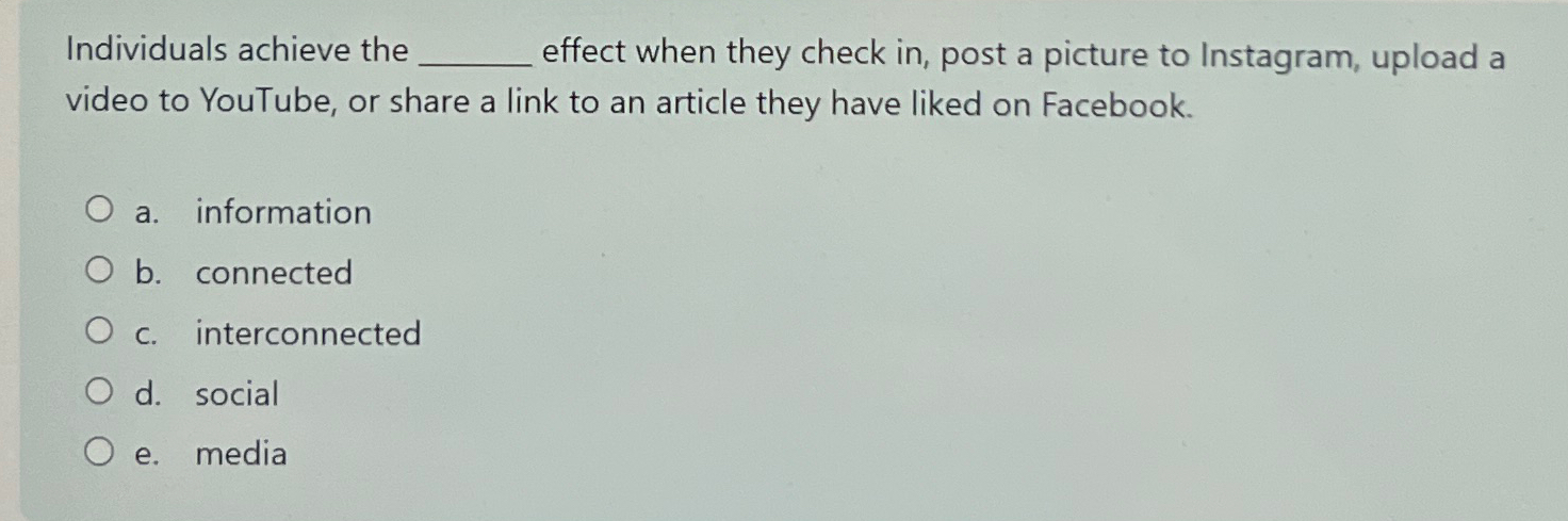  Individuals achieve the effect when they check in, post a picture