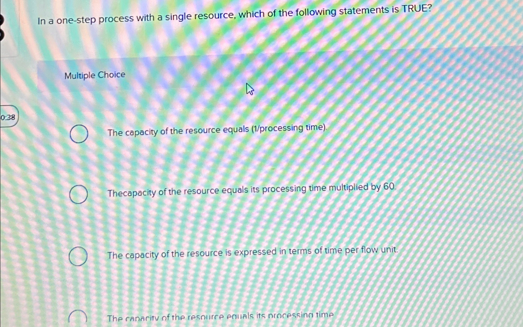  In a one-step process with a single resource, which of the