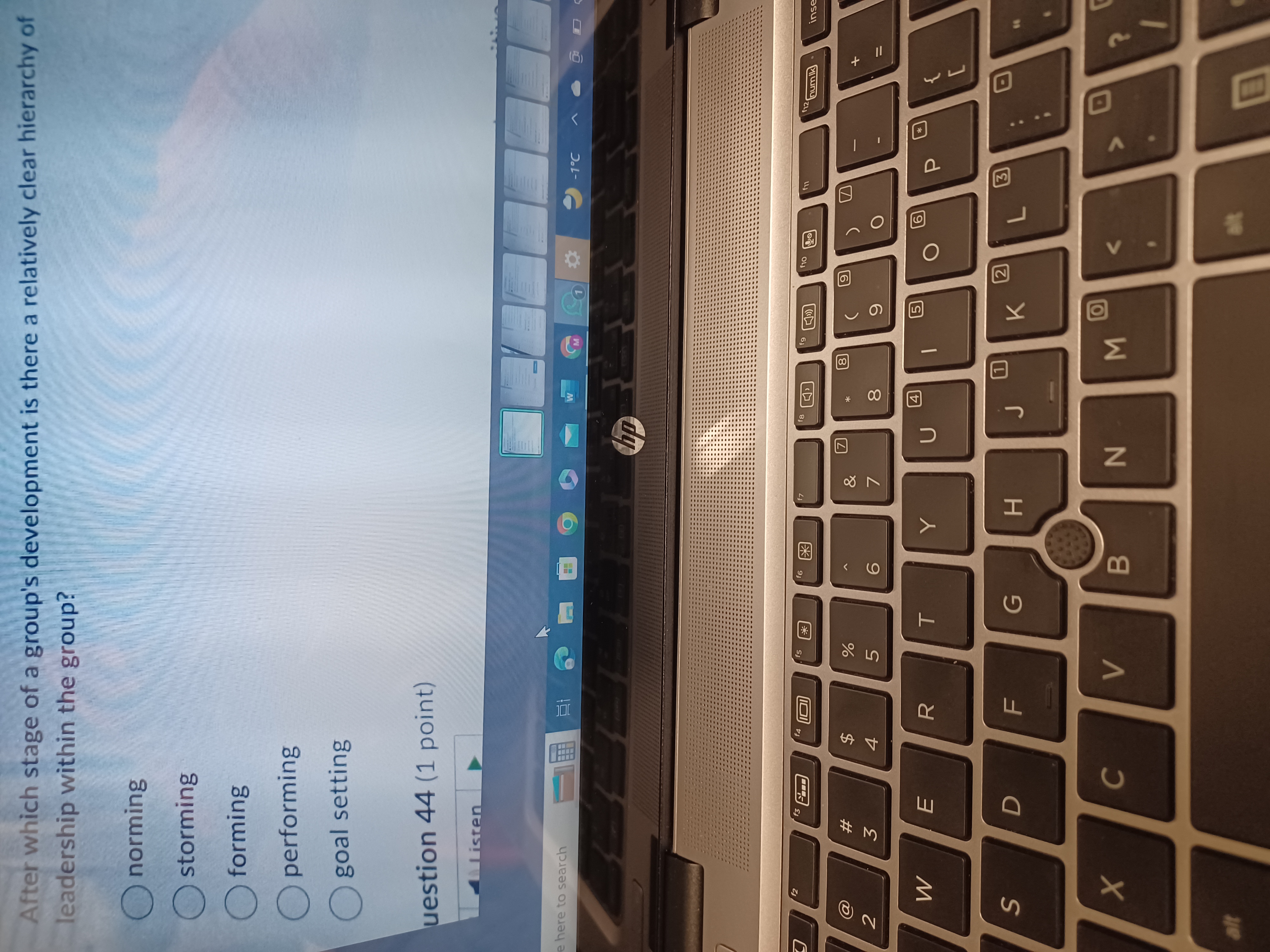  After which stage of a group's development is there a relatively