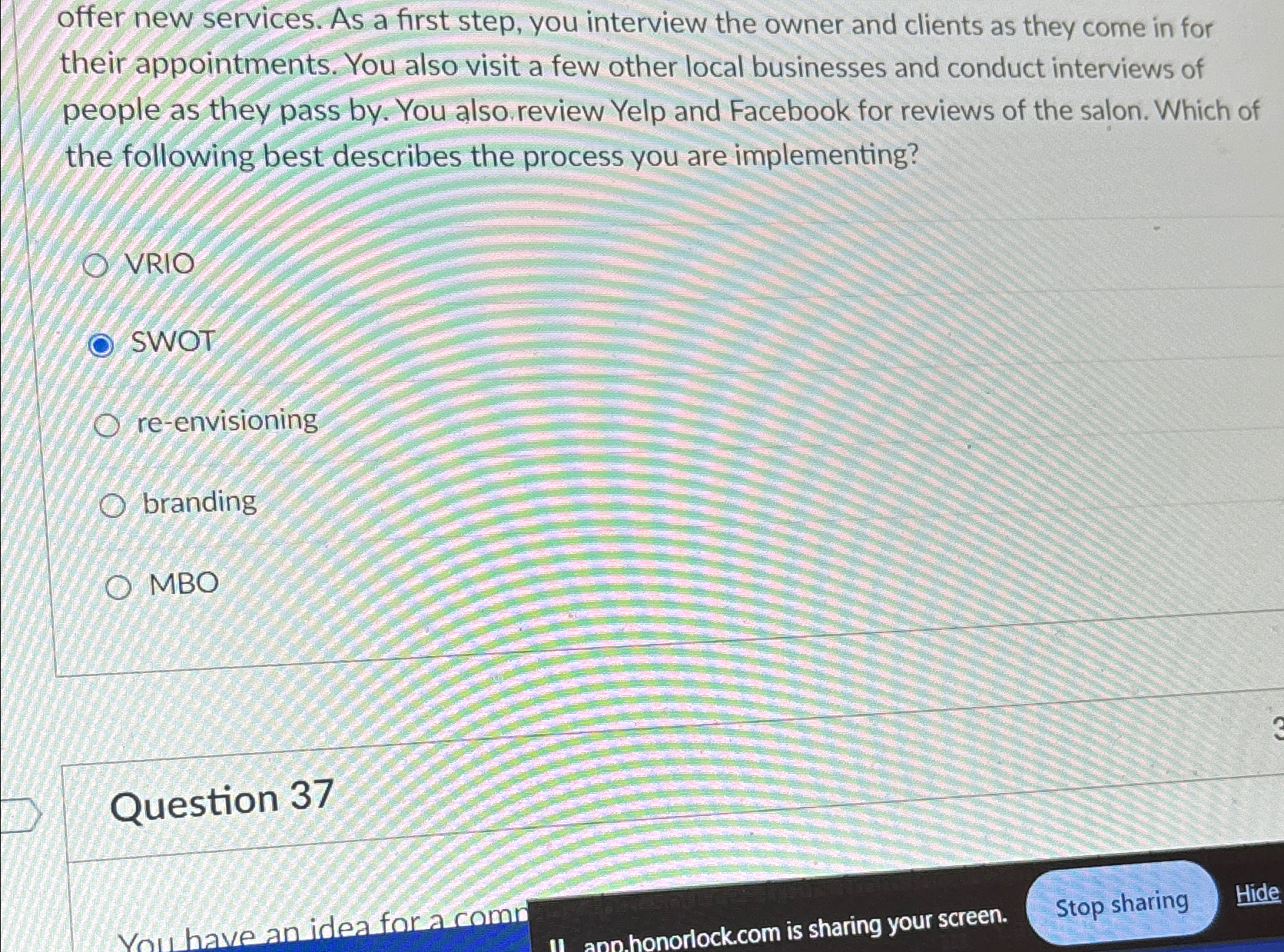  offer new services. As a first step, you interview the owner