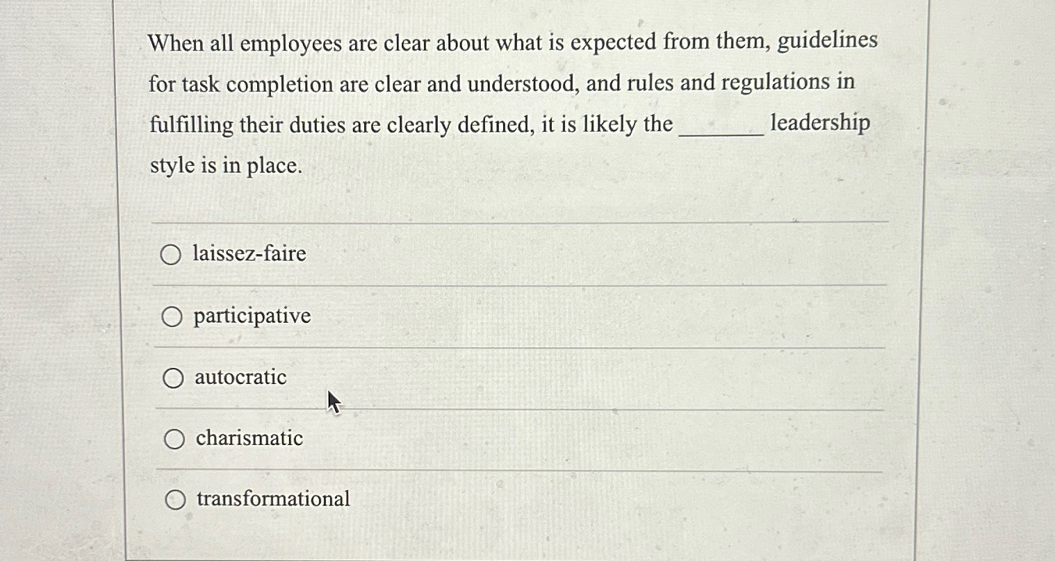  When all employees are clear about what is expected from them,