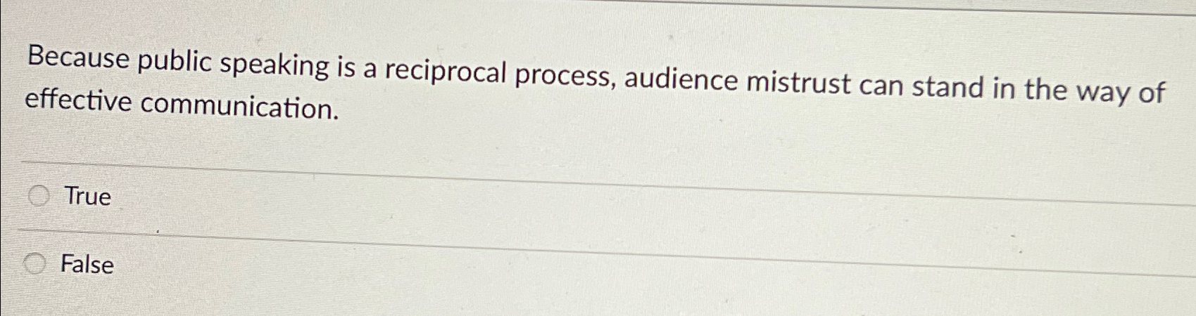  Because public speaking is a reciprocal process, audience mistrust can stand