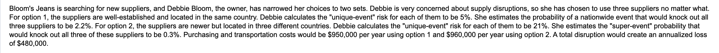 Supplement 11 Question 3 A) The probability that all three suppliers will
