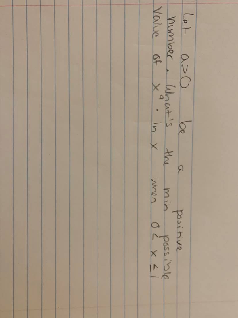 need help solving this Let azo 1 8 positive number, What's the