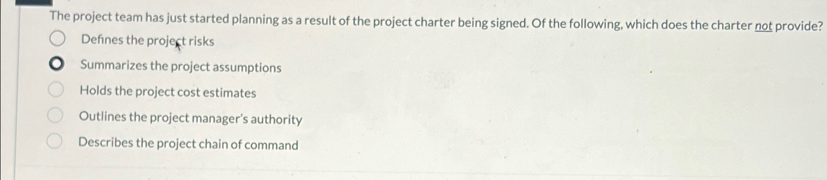  The project team has just started planning as a result of