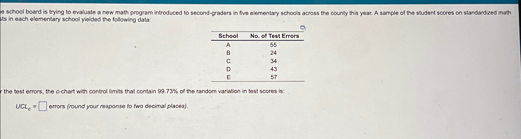  e school board is trying to evaluate a new math program
