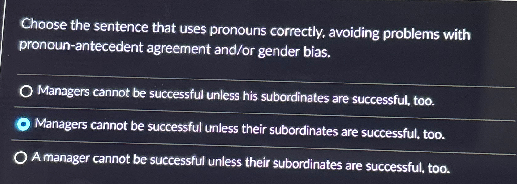  Choose the sentence that uses pronouns correctly, avoiding problems with pronoun-antecedent