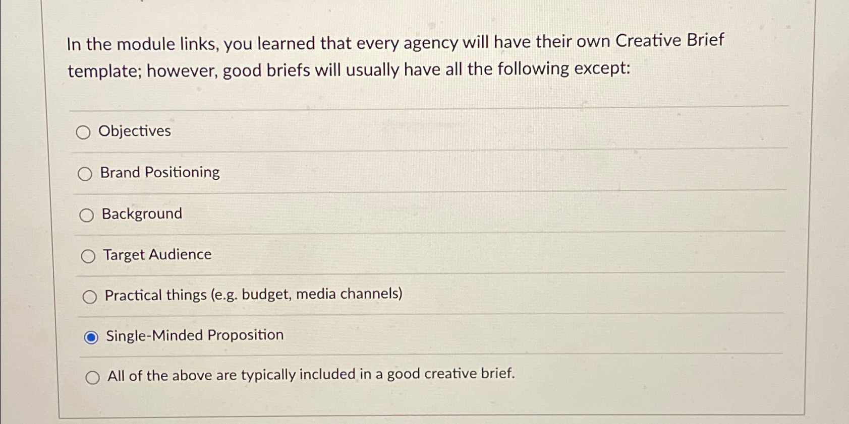  In the module links, you learned that every agency will have