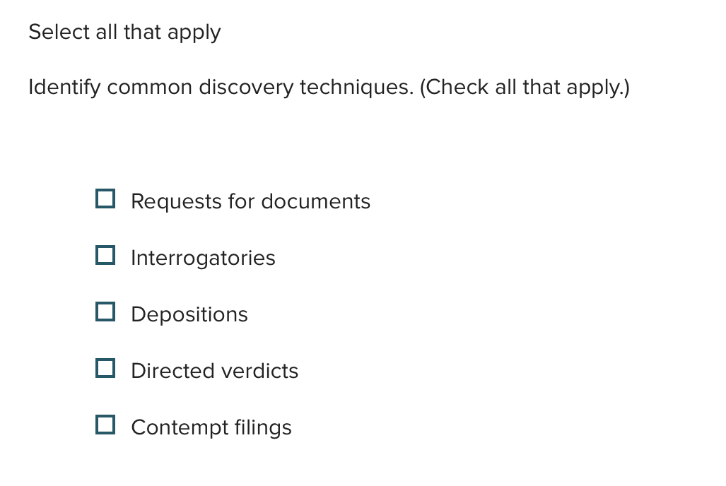  Select all that apply Identify common discovery techniques. (Check all that