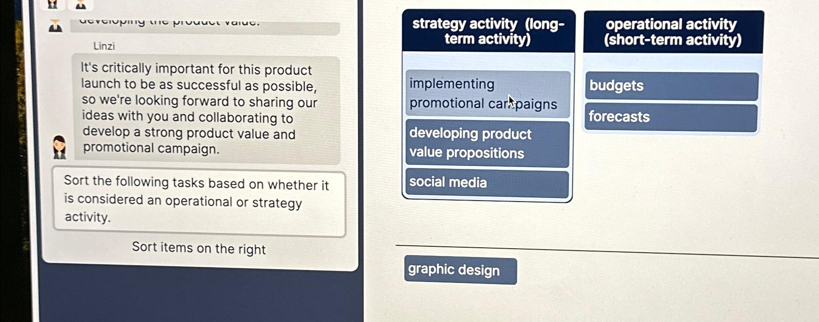  Linzi It's critically important for this product launch to be as